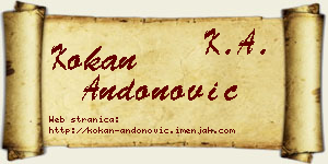 Kokan Andonović vizit kartica